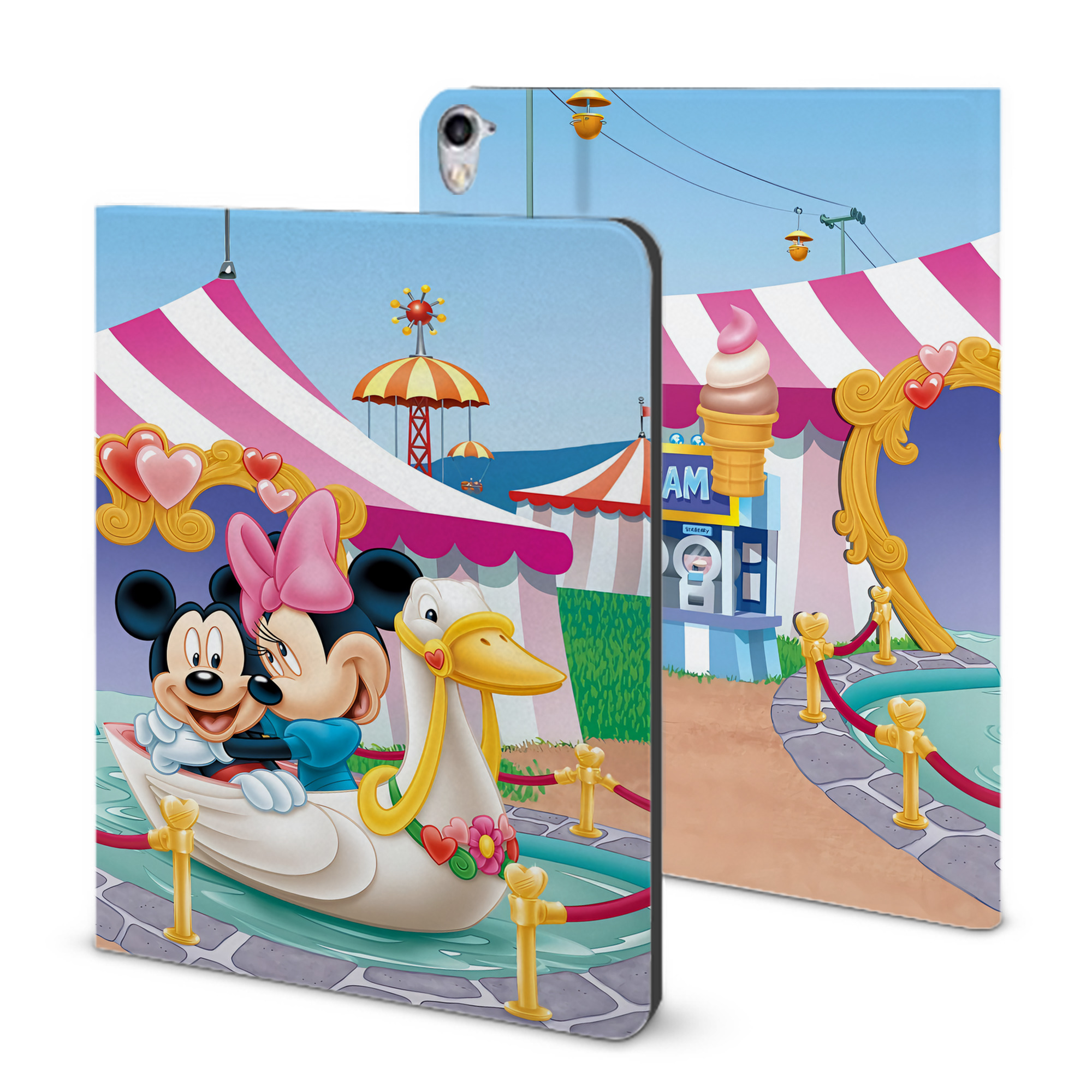 （画像用） ミッキーマウス Mickey Mouse IPad ケース ブック型 PUレザー TPU 耐衝撃 軽量 薄型 ペン収納なし 全面保護 IPad 各モデル対応
